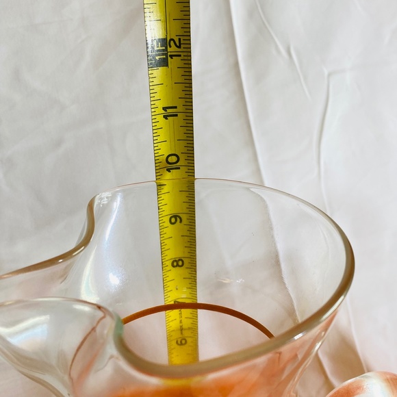 HP πΈ RARE Vintage Blendo Orange Glass Pitcher and 5 Tumblers Set Orange Frosted - Picture 2 of 5